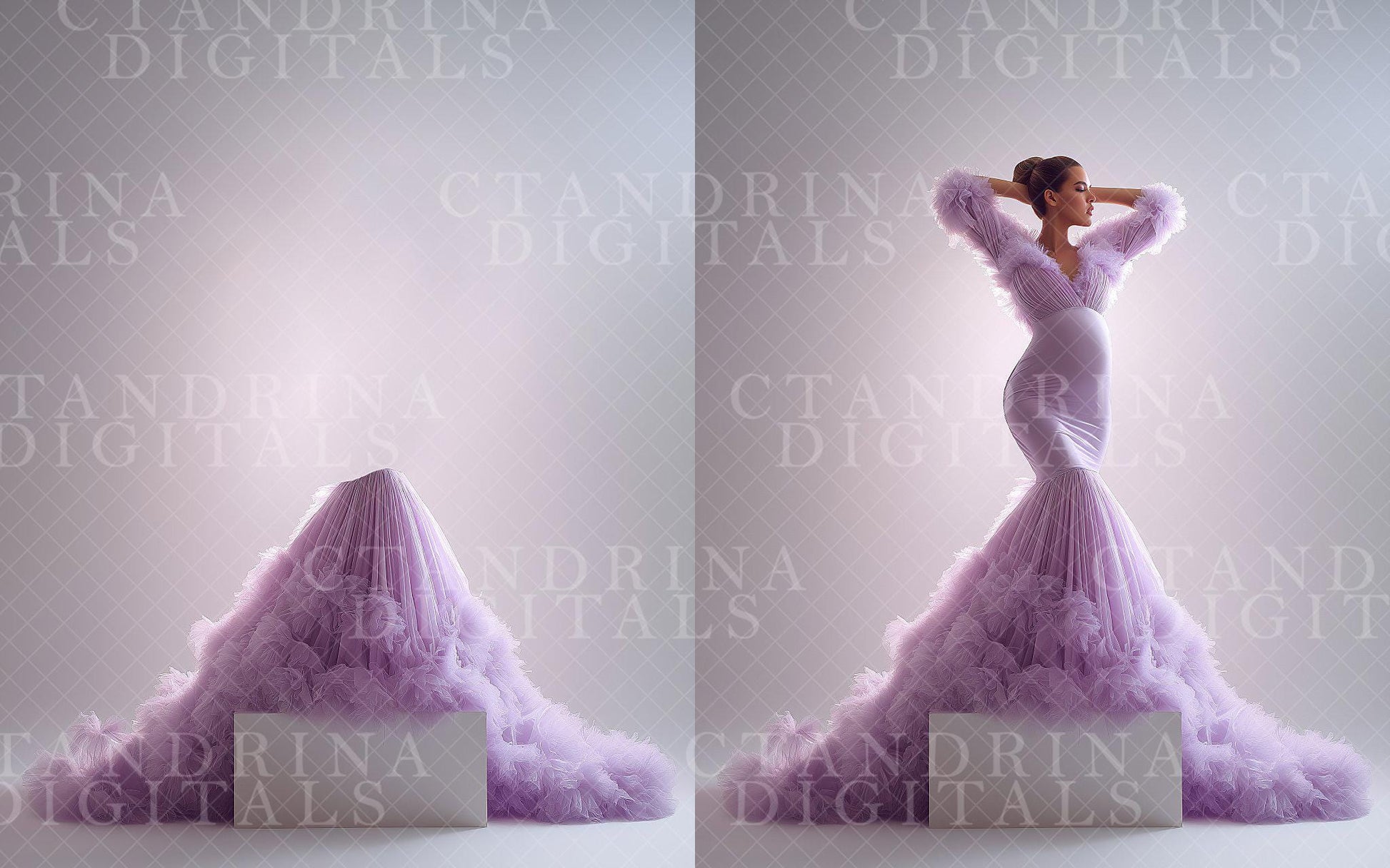 Studio Digital Backdrops, Platform & Gown Digital Backgrounds for Photoshop, Maternity Digitals for Composite Photography (Digital Download)