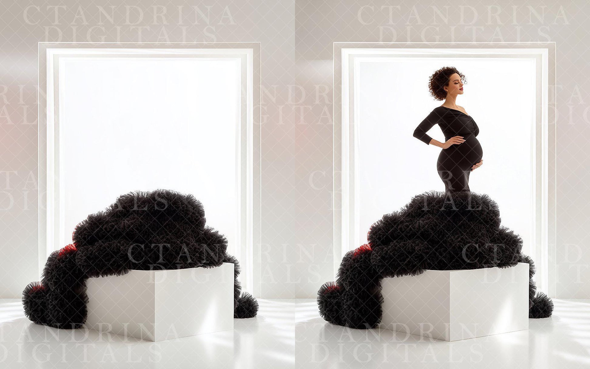 Studio Digital Backdrops, Platform & Gown Digital Backgrounds for Photoshop, Maternity Digitals for Composite Photography (Digital Download)