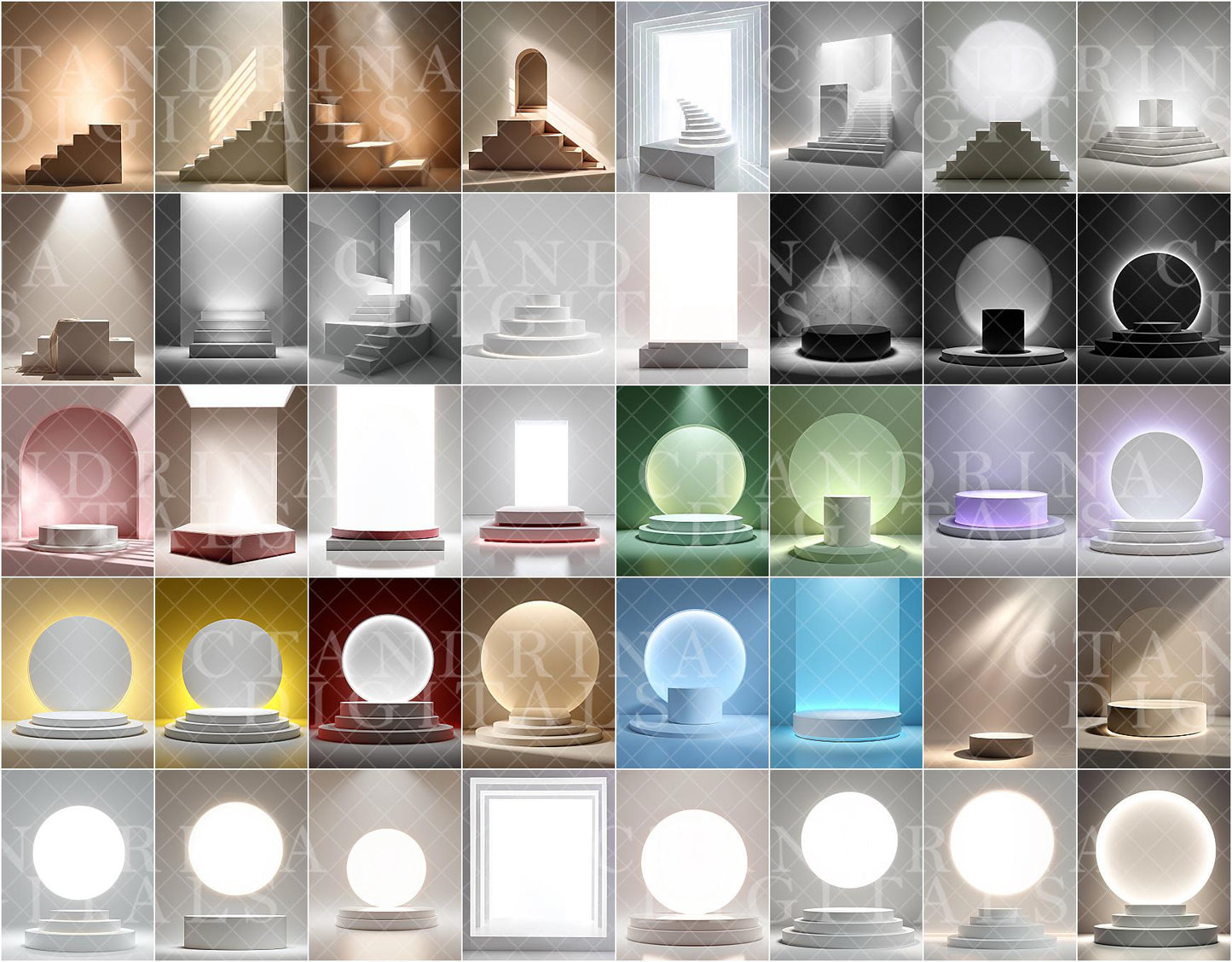 Podiums & Stairs Studio Digital Backdrops, Maternity Digital Backgrounds, Fine Art Digital Backdrops for Photo Composite (Digital Download)