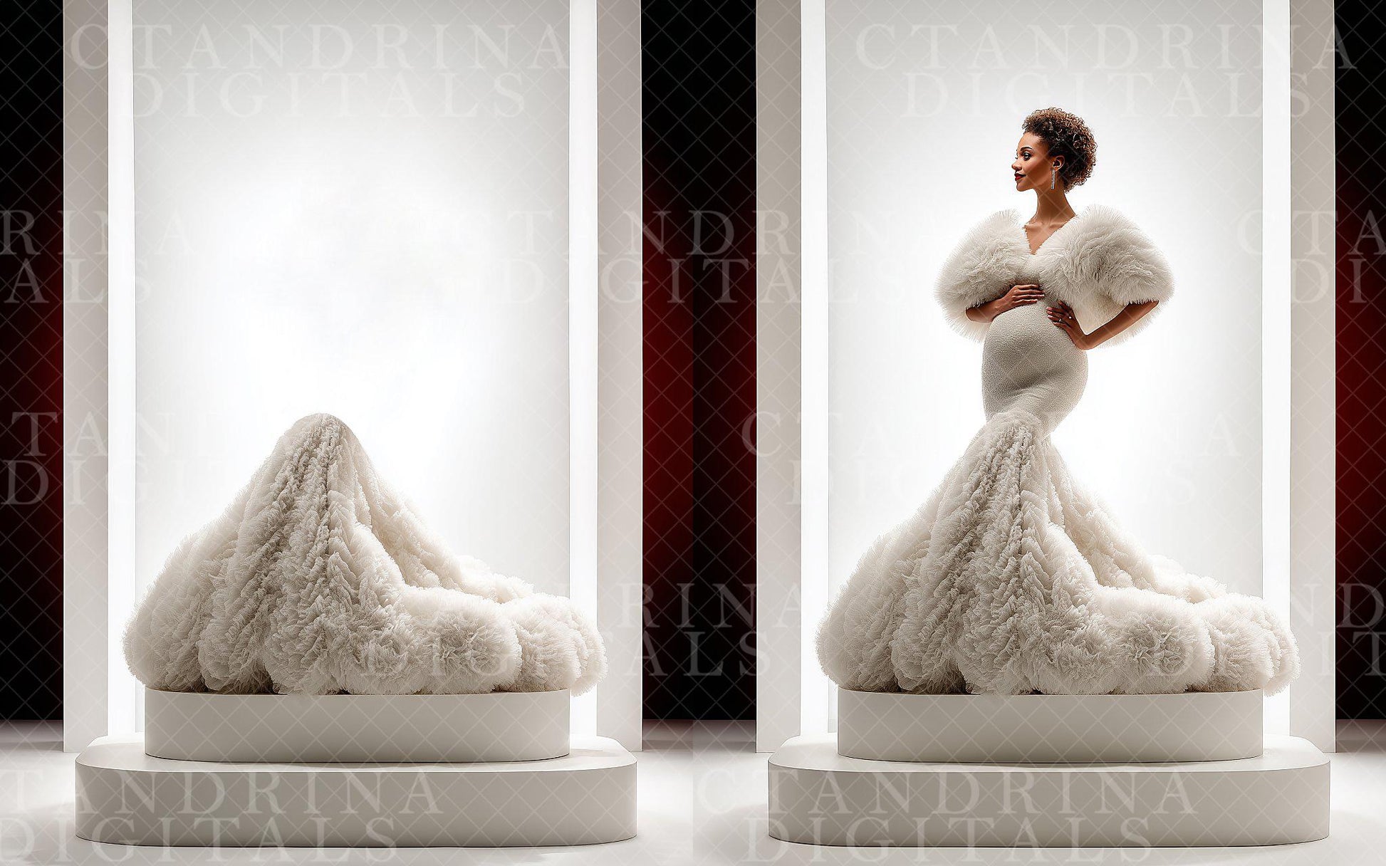 Studio Digital Backdrops, Platform & Gown Digital Backgrounds for Photoshop, Maternity Digitals for Composite Photography (Digital Download)