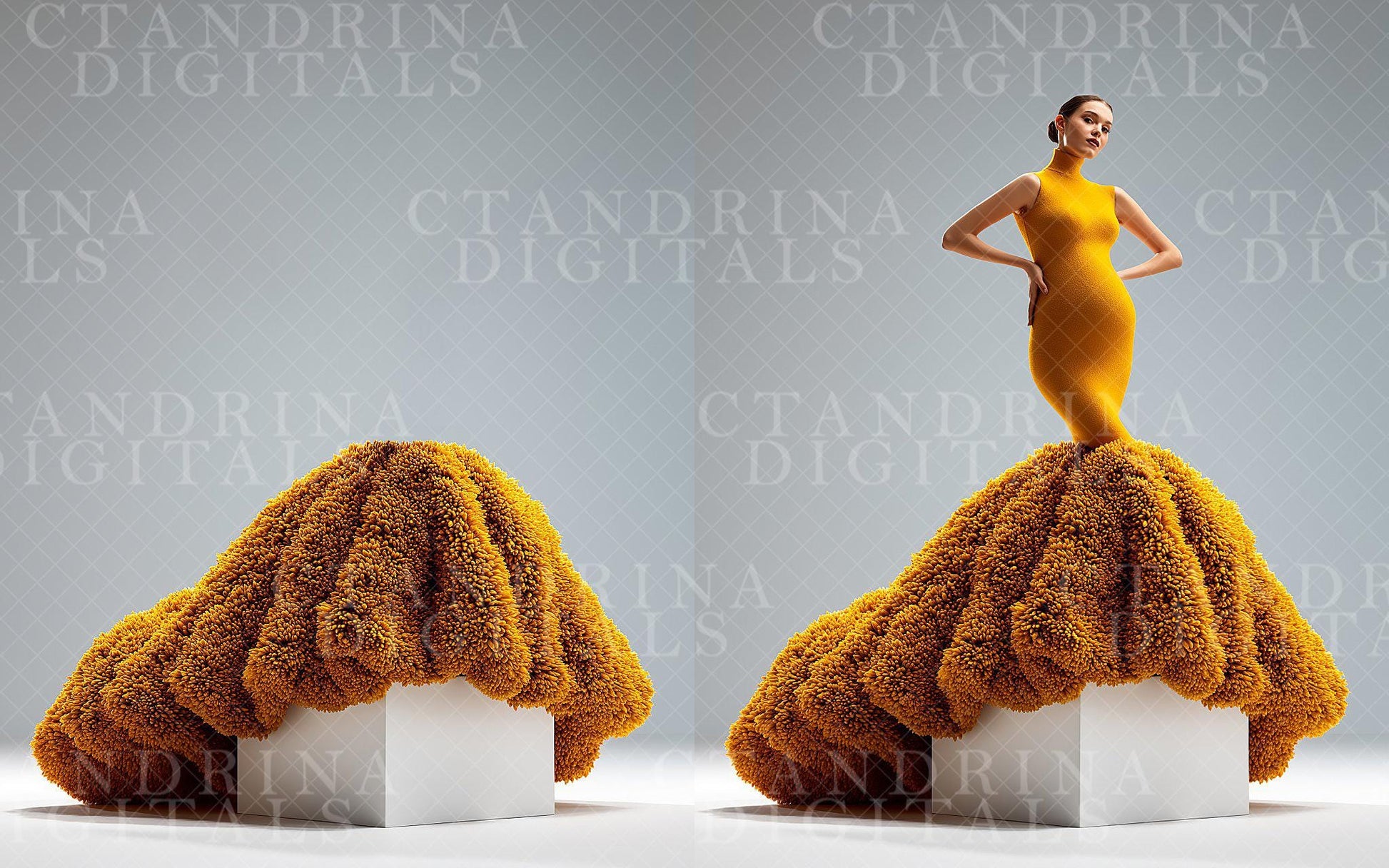 Studio Digital Backdrops, Platform & Gown Digital Backgrounds for Photoshop, Maternity Digitals for Composite Photography (Digital Download)