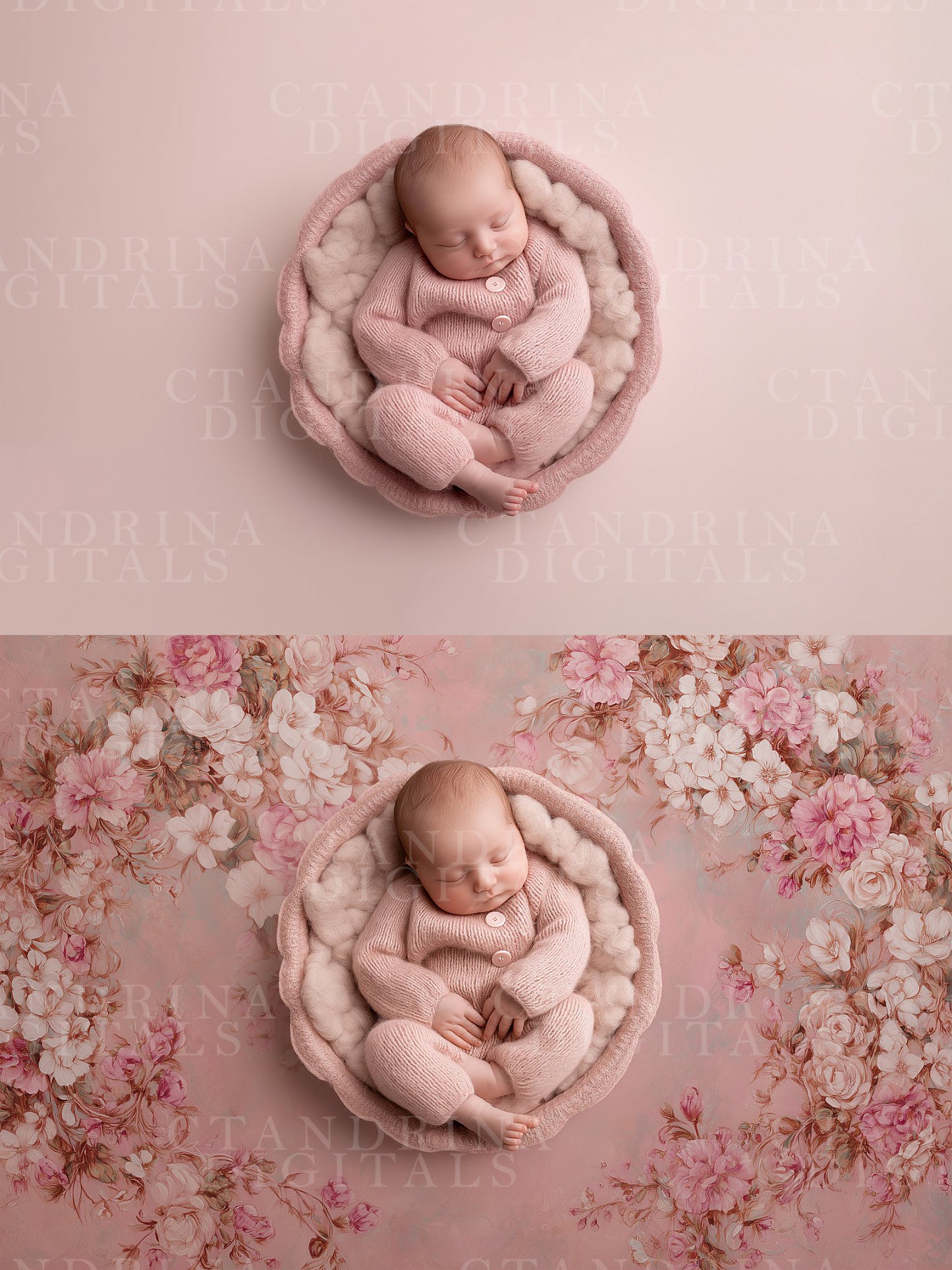 Petite Newborn Digital Backdrops | Spring Floral Collection