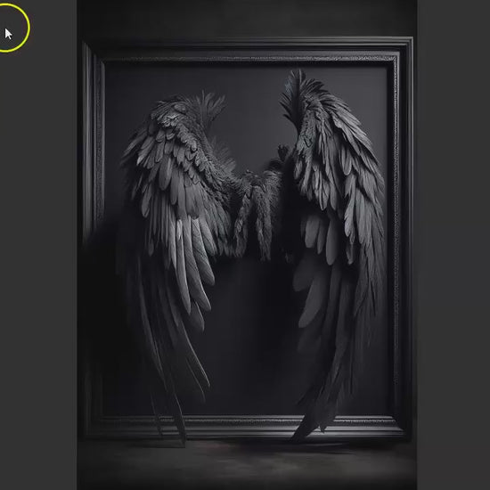 Dark and Moody Black Wing Abstract Digital Backdrops, Black Angel Wing Maternity Backdrops, Dark and Moody Angel Wing Backdrop Overlays