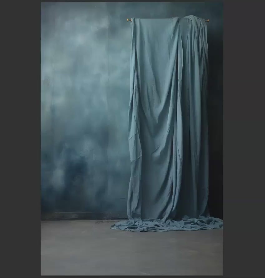 Blue and Green Fine Art Hanging Digital Backdrops, Blue Hanging Canvas, Maternity Digital Backdrop, Green Fine Art Hanging Portrait Backdrop