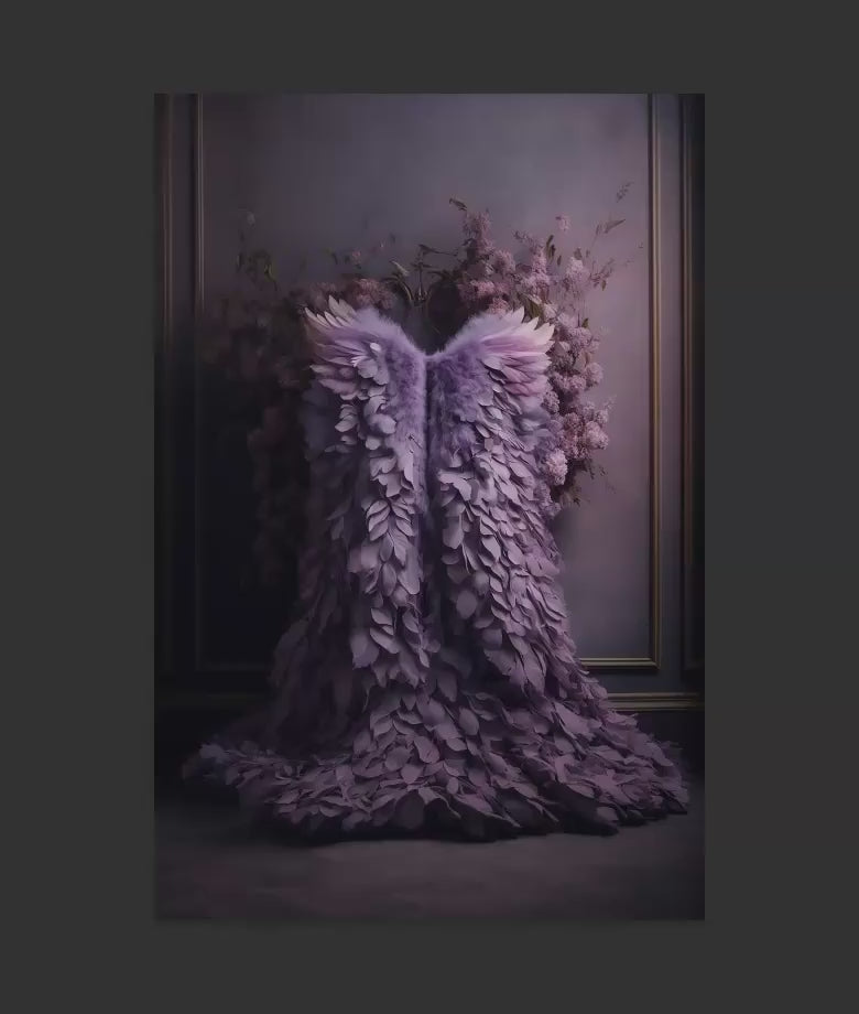 Purple Wings Digital Backdrops, Purple Angel Wing Luxury Maternity Digital Backdrops, Portrait Digital Backdrops for Photoshop Composite