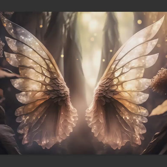 Magical Fairy Wing Digital Backdrops, Fairy Wings in the Forest Backdrops for Photoshop, Dreamy Digital Backdrops for Composite