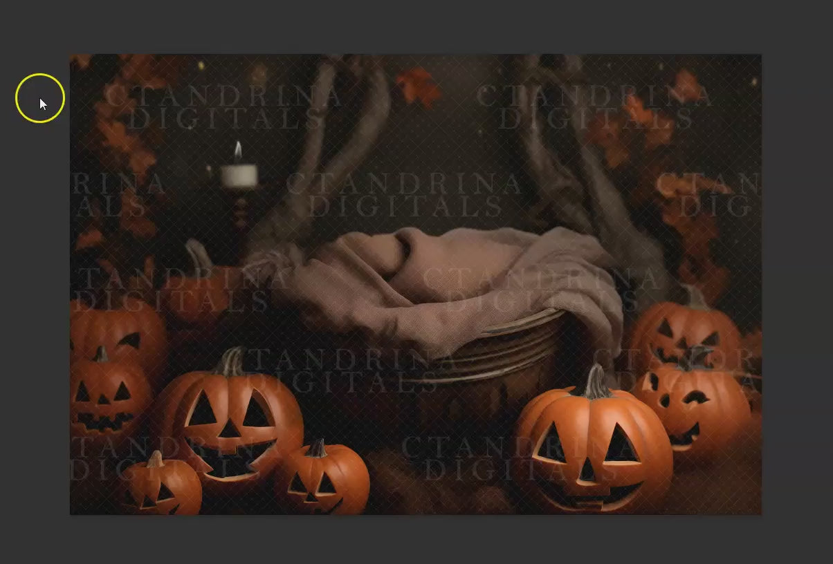 Halloween Newborn Digital Backdrop, Black Flame and Pumpkins Baby Background, Baby Witch Digital Backdrop for Photoshop Composites