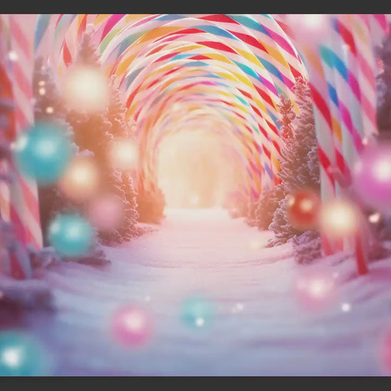 Candy Cave Digital Backdrops, Candy Tunnel Digital Background, Fun and Dreamy Digital Background for Photoshop Composites - 4 Pack