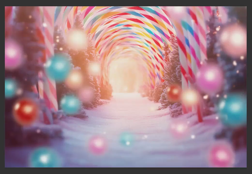 Candy Cave Digital Backdrops, Candy Tunnel Digital Background, Fun and Dreamy Digital Background for Photoshop Composites - 4 Pack