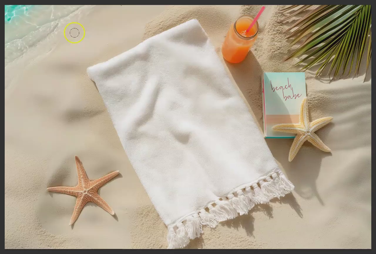 Beach Baby Digital Backdrop, Summer Newborn Digital Background, Beach Towel Digital Backdrop for Photoshop Composites