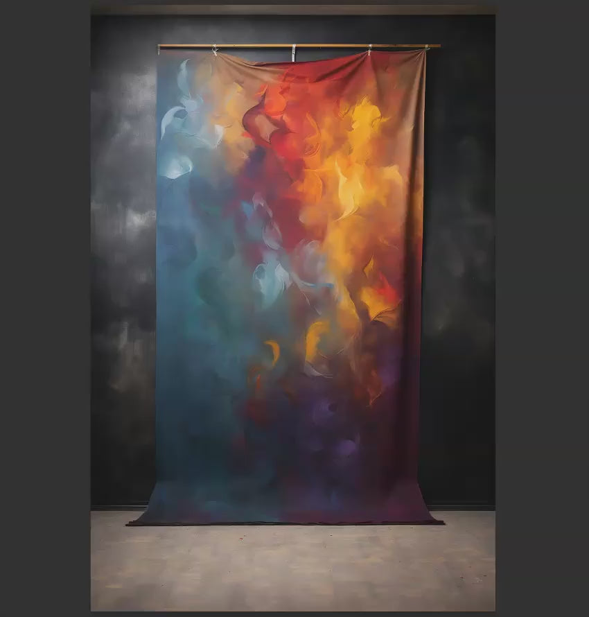 Multi-Color Fine Art Hanging Digital Backdrops, Rainbow Hanging Canvas, Maternity Digital Backdrops, Fine Art Hanging Portrait Backdrops