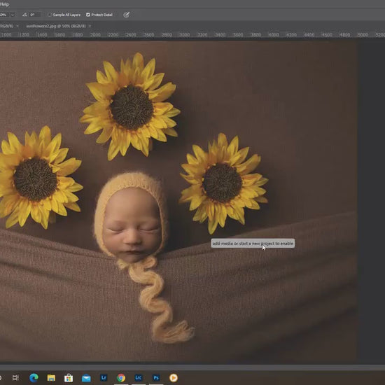 Sunflower Newborn Digital Backdrop, Under the Covers Newborn Digital Background, PNG Replace the Face Baby Digital Background for Photoshop