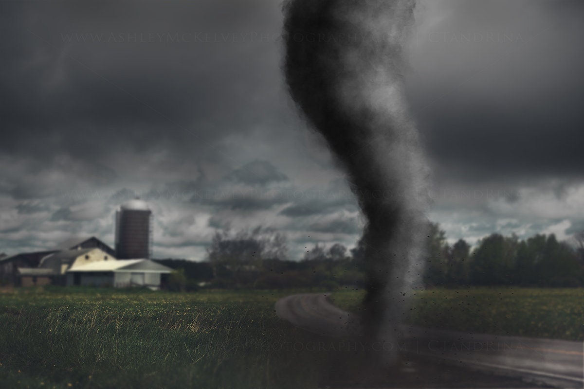 Tornado Digital Backdrop, Country Farm Digital Background, Natural Disaster, Twister Digital Backdrop, Storm on the Farm Digital Background