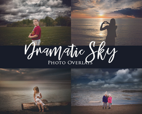 Dramatic Sky Overlays, Overlays for Photoshop, Dark Sky Overlay, Night Sky Overlay, Storm Cloud Overlay, Overlays by CTandRina! Set of 20+