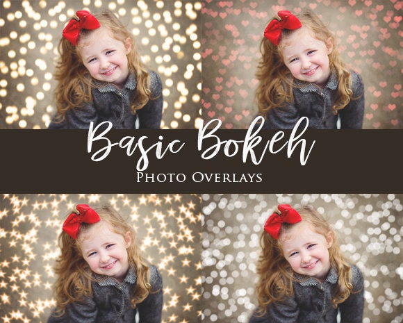 Bokeh Overlays for Photoshop, Light Overlays for Photographers, Basic Bokeh Overlays for Holiday Photos and More! Set of 8