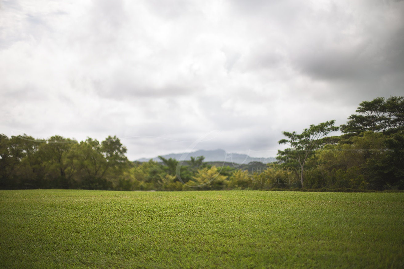 Cloudy Mountain Field Digital Backdrop, Hawaiian Field Background, Cloudy Field, Open Field, Digital Backdrops for Photoshop!