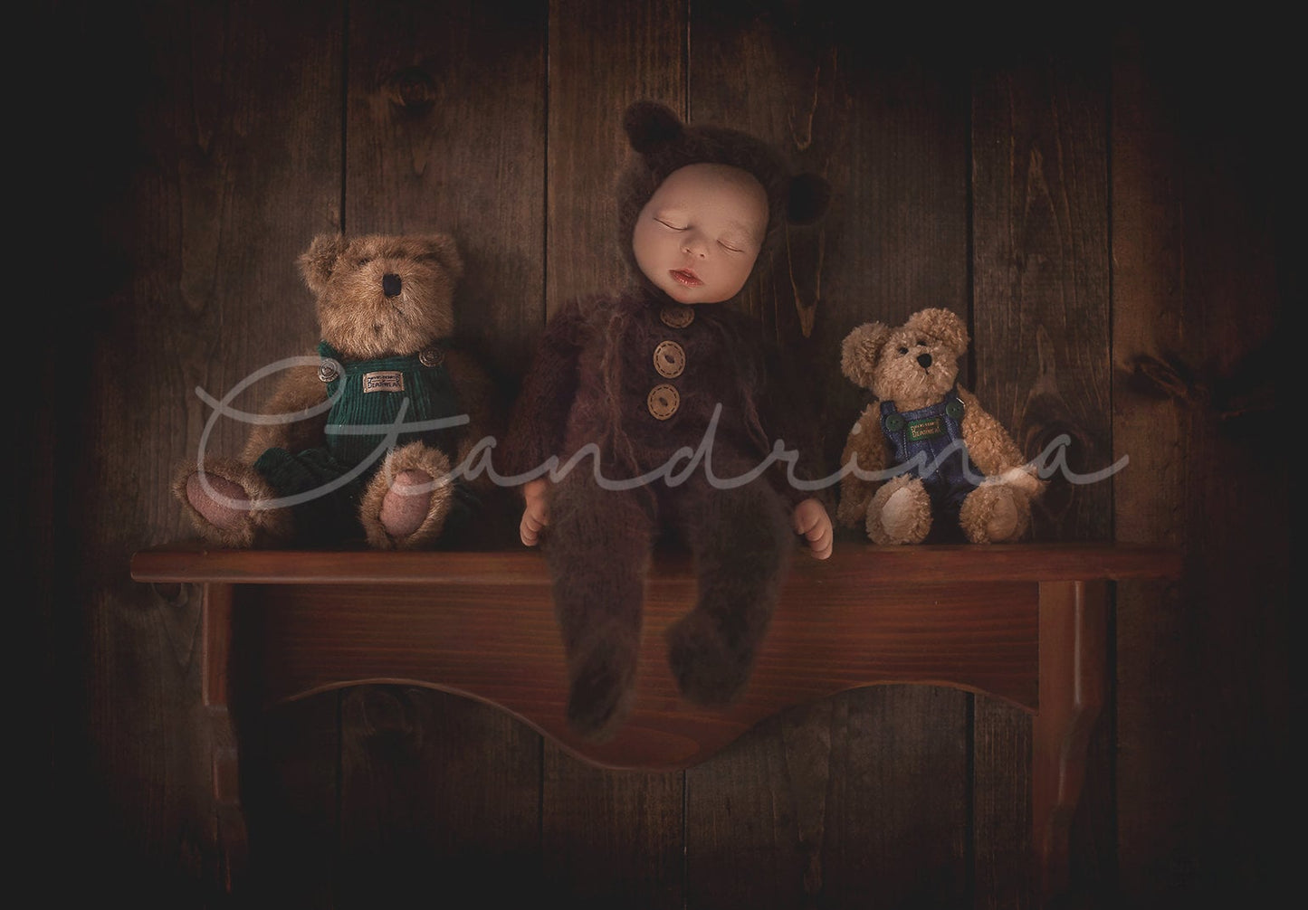 Bears on Shelf Newborn Digital Backdrop, Vintage Teddy Bears on Shelf Image, Newborn Composite Image, Newborn Digitals for Photoshop