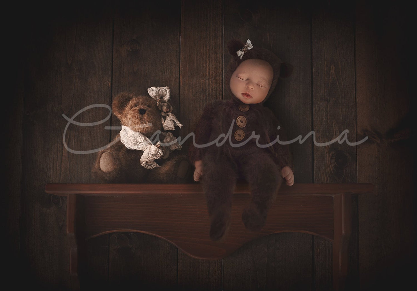 Girl Bear on Shelf Newborn Digital Backdrop, Vintage Teddy Bear on Shelf Image, Newborn Composite Image, Newborn Digitals for Photoshop