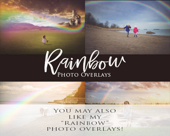 Digital Backdrop, Dreamy Rainbow Field, Grassy Field with Treeline Background, Pretty Digital Backdrops for Photoshop!