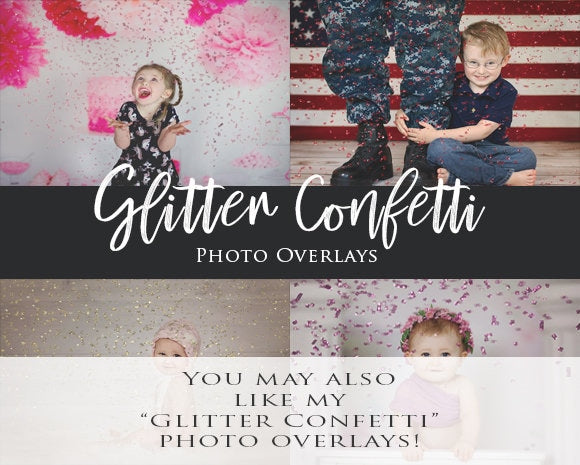 Color Confetti Overlays, Bonus Rainbow Confetti Overlays, Celebratory Confetti, Falling Confetti, Party Confetti Overlays for Photoshop