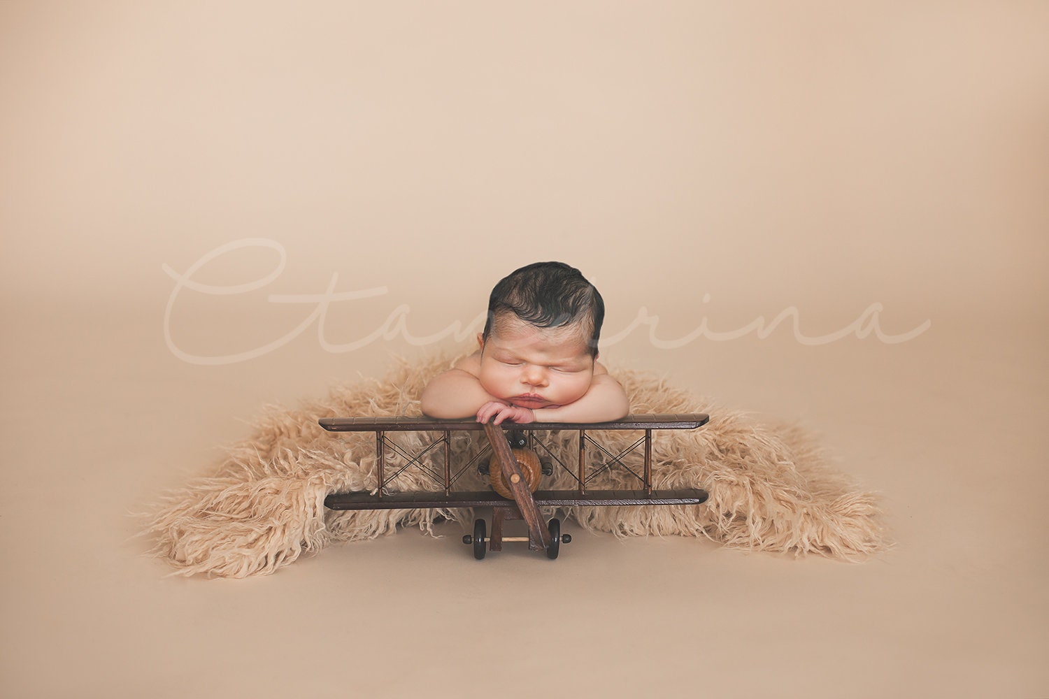 Newborn Digital Backdrop with Airplane Prop, Airplane and Fur Digital Background, Baby Boy Digital Backdrop, Digital Backdrops for Photoshop