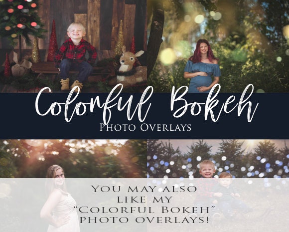 Bokeh Overlays for Photoshop, Light Overlays for Photographers, Basic Bokeh Overlays for Holiday Photos and More! Set of 8