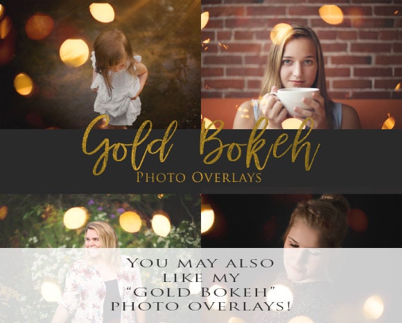 Bokeh Overlays for Photoshop, Light Overlays for Photographers, Basic Bokeh Overlays for Holiday Photos and More! Set of 8