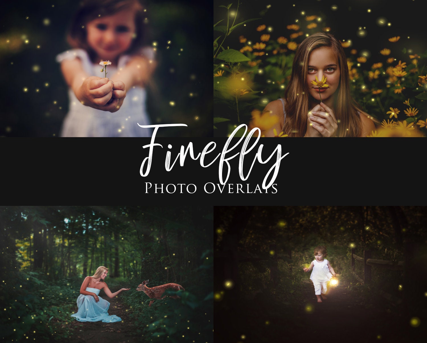 Firefly Overlays, Lightening Bug Overlays, Moon Bugs, Magical Overlays, Digital Overlays for Photoshop - Set of 10