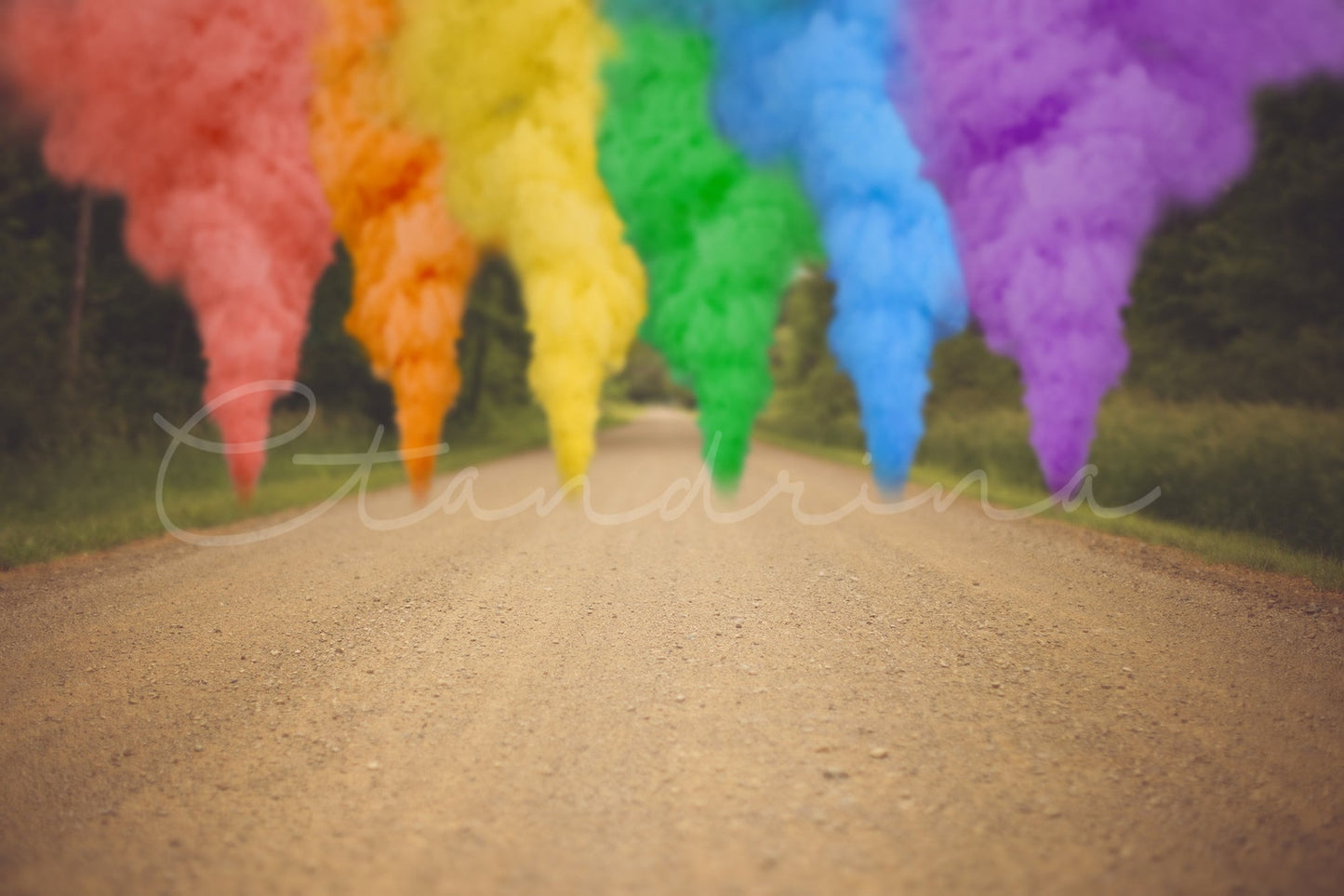 Rainbow Smoke Bomb Digital Backdrop, Rainbow Baby Digital Backdrop, LGBTQ Pride Background, Dirt Road Smoke Bombs, Backdrops for Photoshop