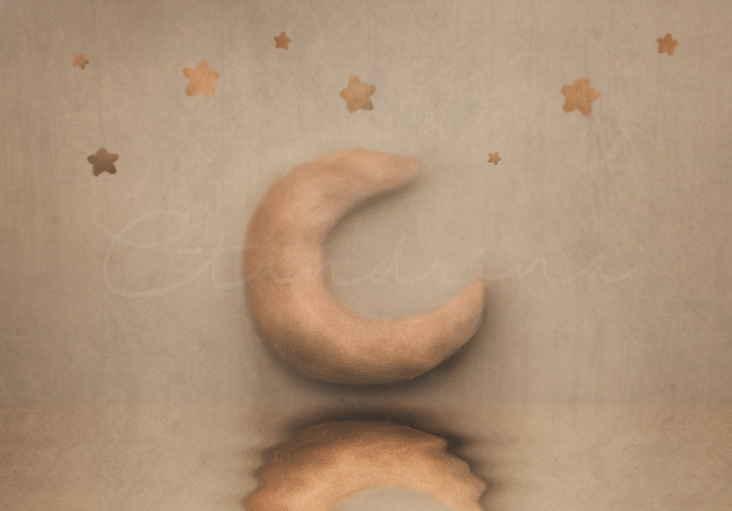 Moon and Stars Newborn Digital Backdrop, Newborn Digital Background, Water Reflection, Dreamy Newborn Backdrops for Photoshop