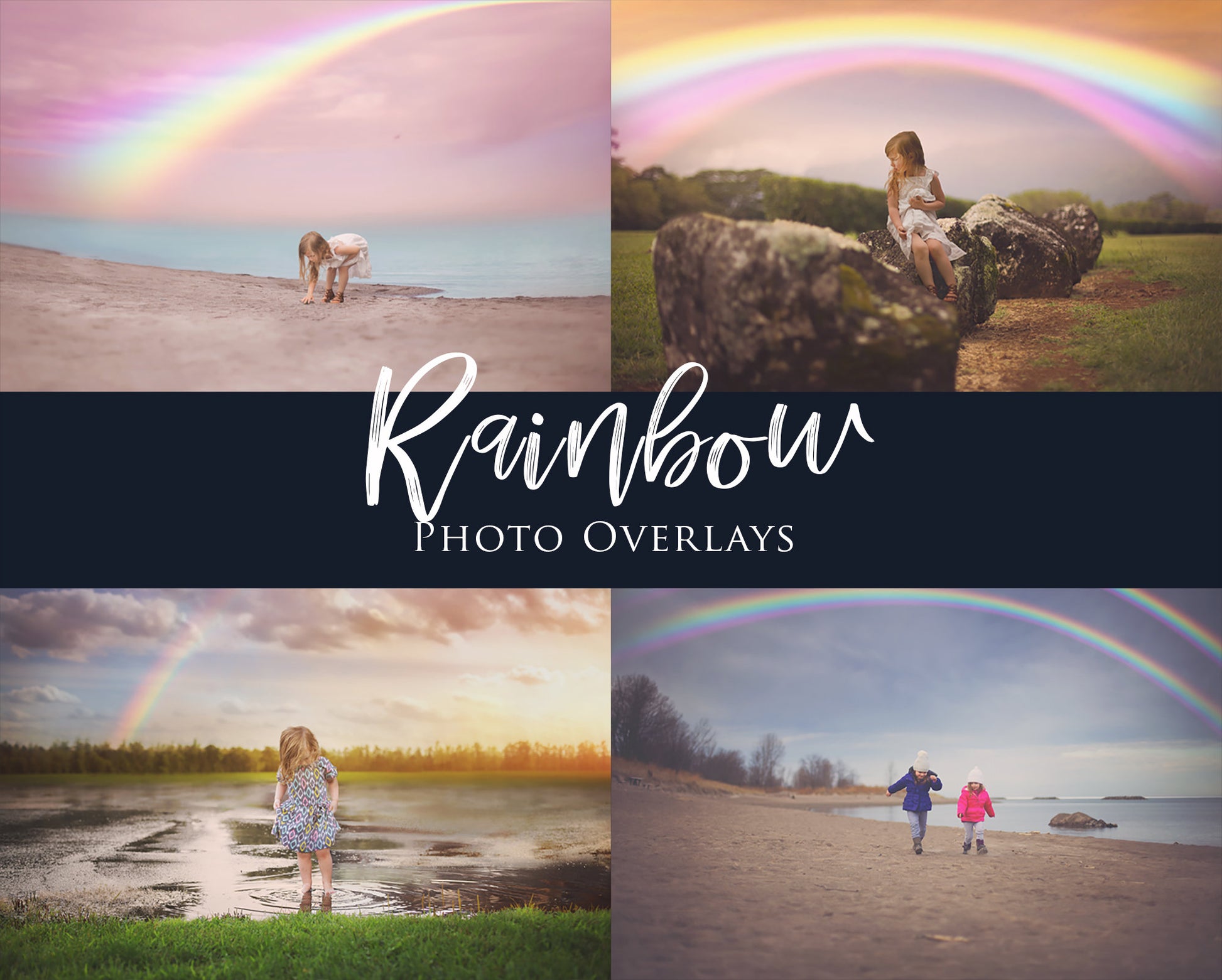 20 Rainbow Overlays, Magical Overlays, Rainbows for Photography, Spring Overlays, Sky Overlays, Digital Rainbows for Photoshop