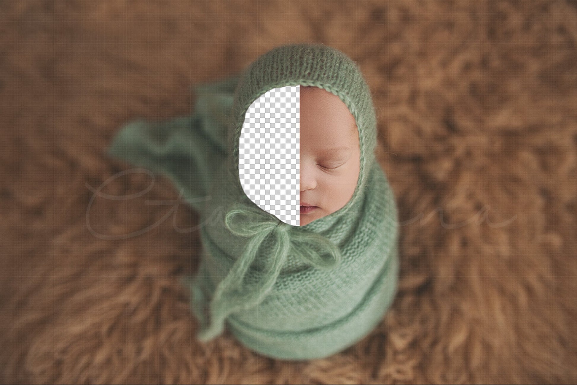 Potato Sack Newborn Digital Backdrop, Replace the Face Baby Background, PNG Newborn Digital Backdrop for Photoshop