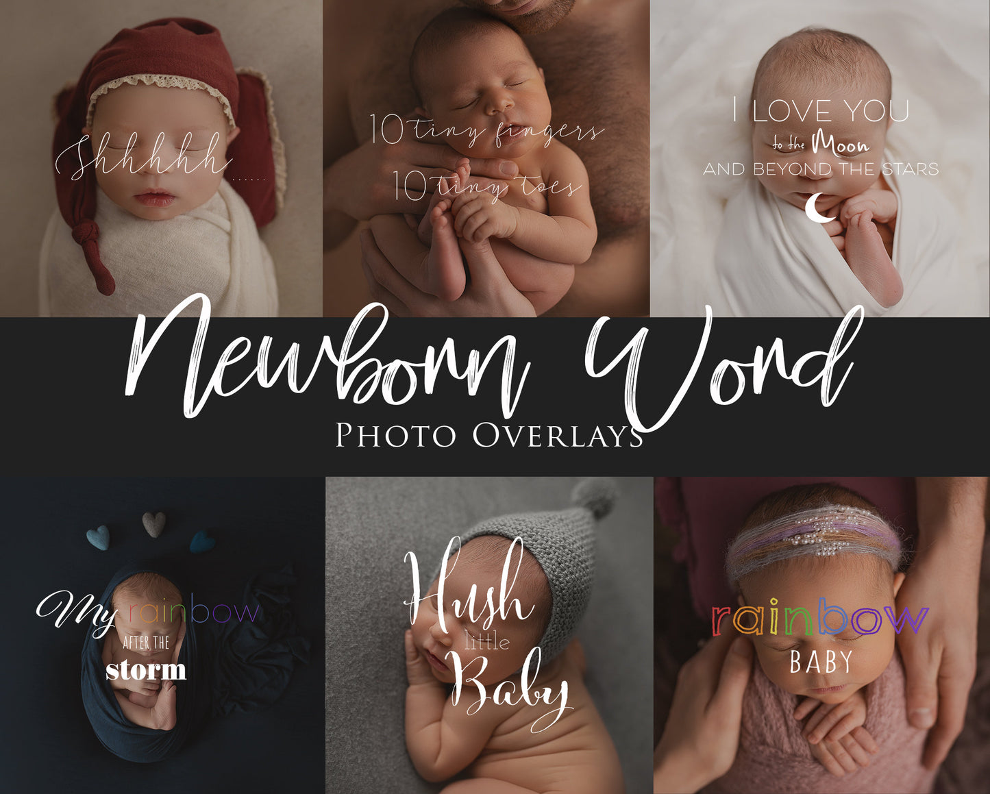 Newborn Word Overlays, .PNG Word Overlays, Word Overlays for Baby, Word Overlays for Newborns, Word Overlays for Photoshop