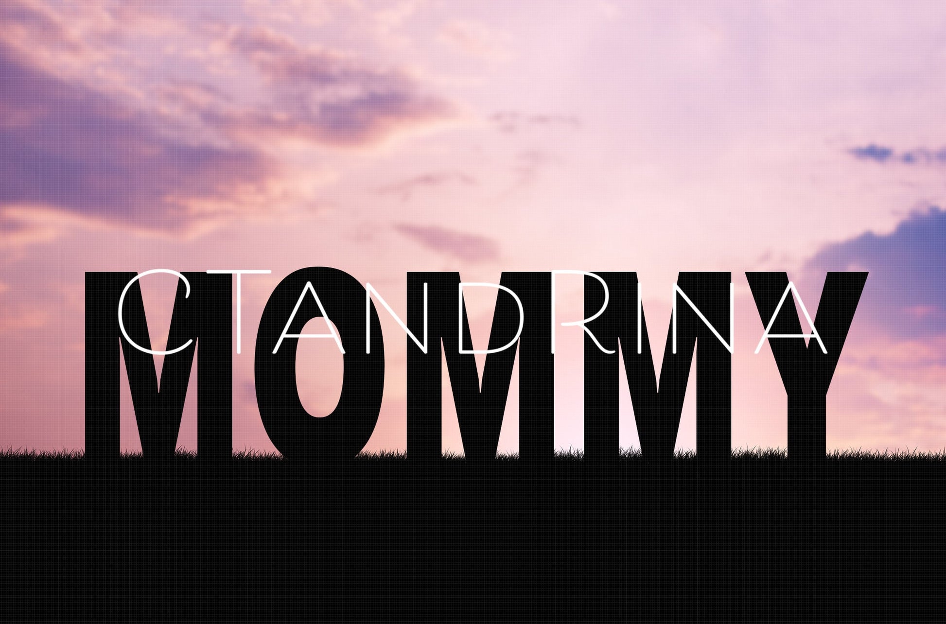 Mommy Sunset Silhouette Digital Backdrop, Mother's Day Silhouette Background, Word Digital Backdrops, Silhouette Backdrop for Photoshop