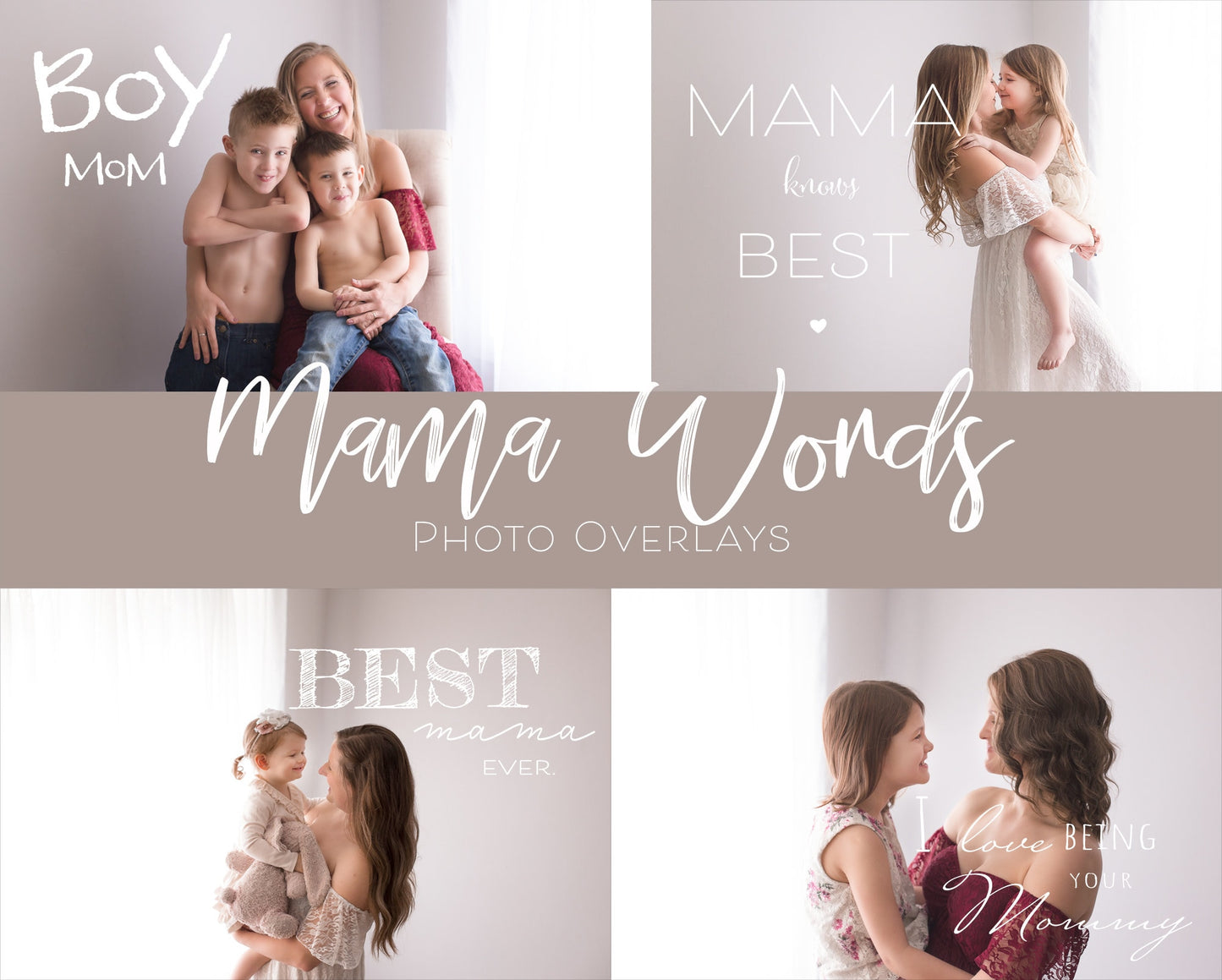 Mom Word Overlays, .PNG Word Overlays, Word Overlays for Mamas, Word Overlays for Mother's Day, Word Overlays for Photoshop