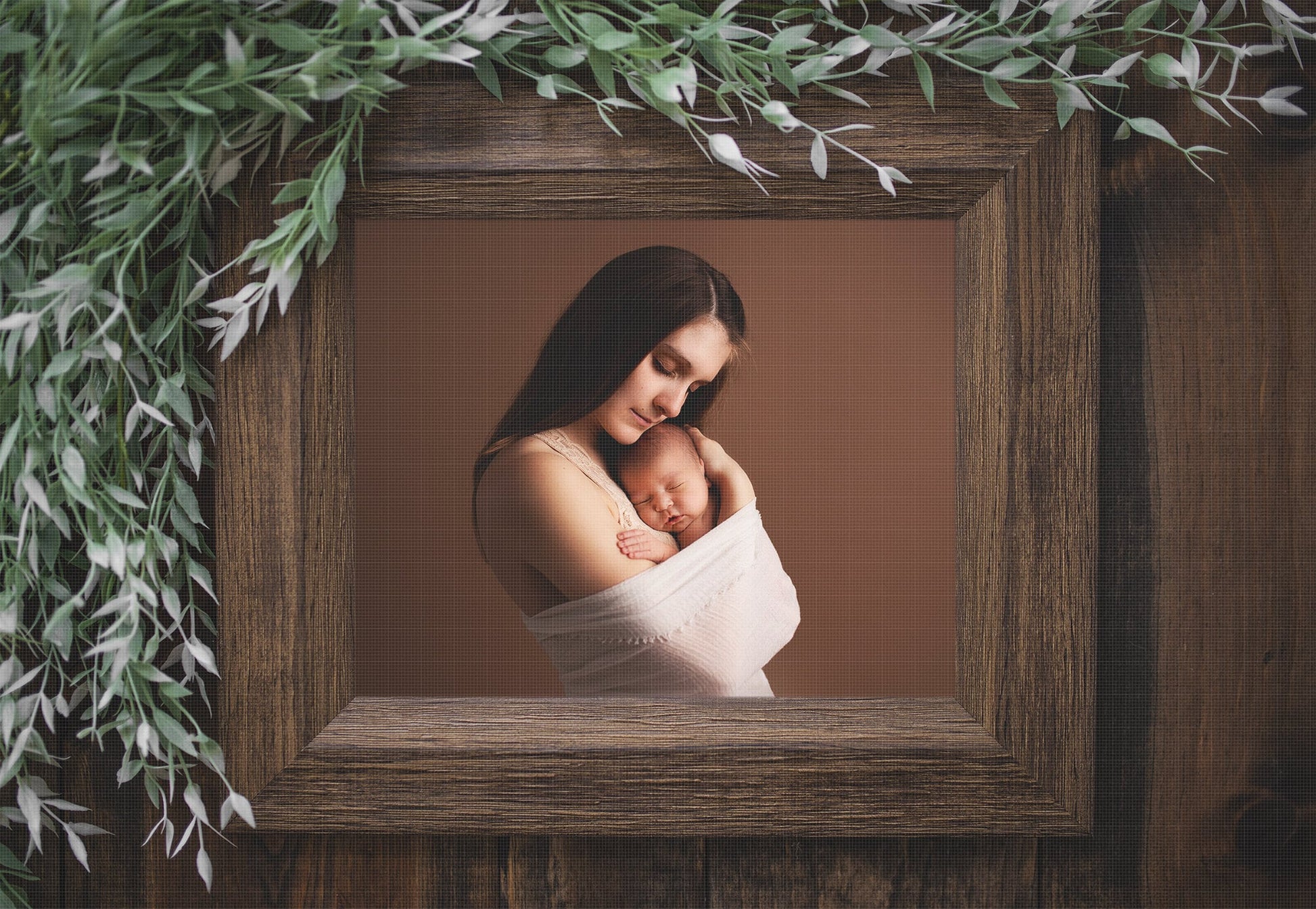 Dark Wood Photo Template, Mother's Day Photo Template, .PSD Real Wood Picture Frame Backdrop for Photoshop, Picture Frame Photoshop Mask