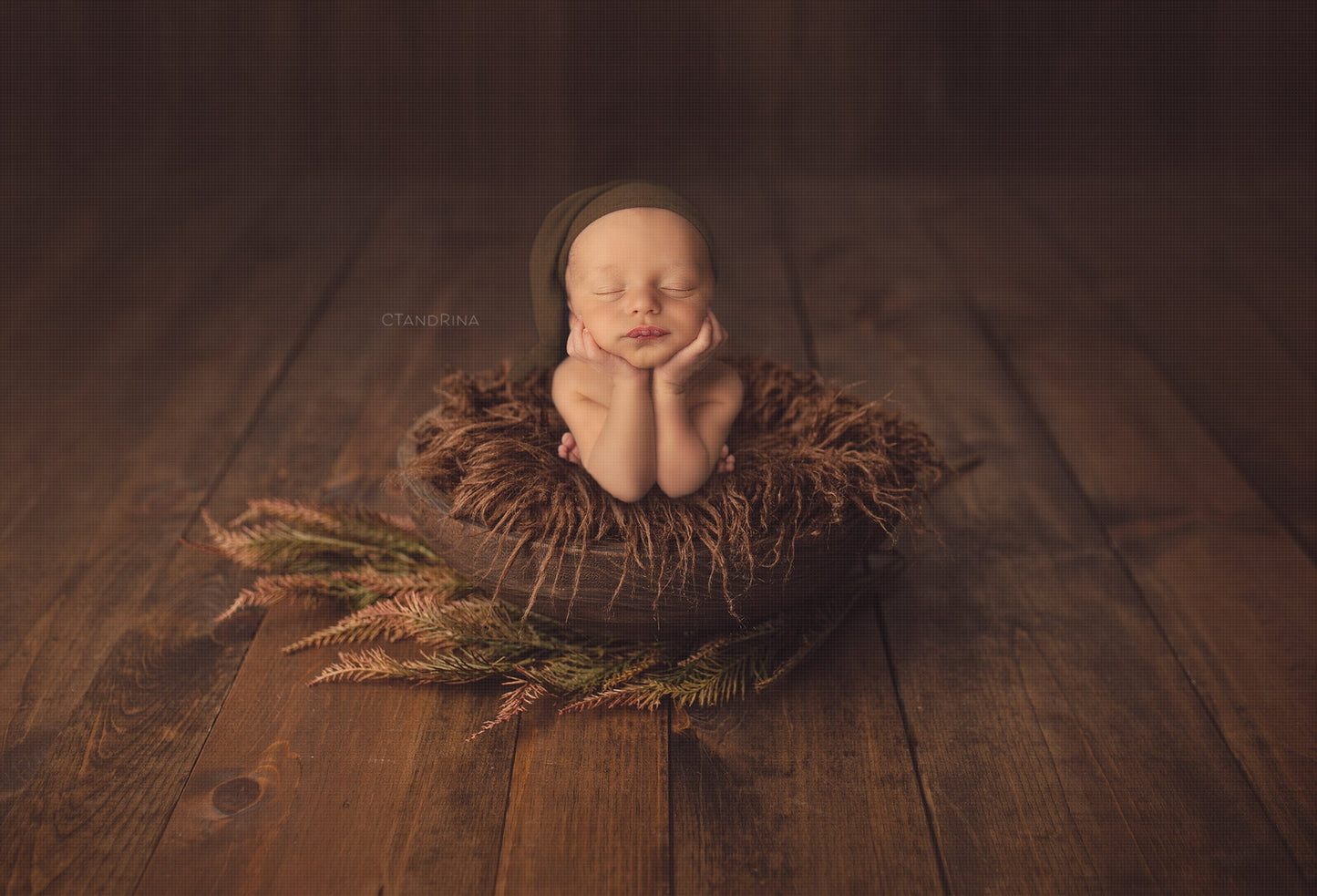 Fall Newborn Digital Backdrop, Newborn Digital Backdrops for Fall and Autumn, Real Wood Backdrop with Fall Foliage Baby Photoshop Backdrop