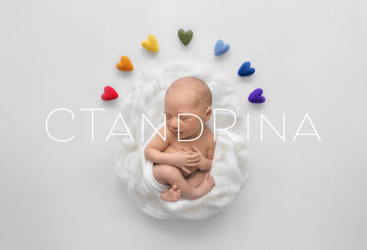 Rainbow Newborn Digital Backdrop, Rainbow Baby Newborn Digital Background, Spring Baby Backdrop, Cloud and Rainbow Backdrop for Photoshop