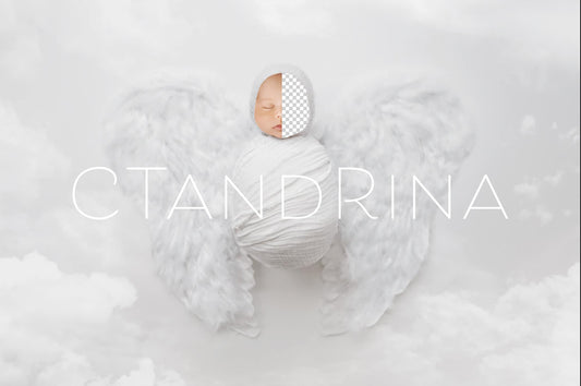 Angel Baby Newborn Digital Backdrop, Angel Wings Newborn Digital Background, Baby Girl Backdrop, Baby Boy Backdrop, Baby Photoshop Backdrops