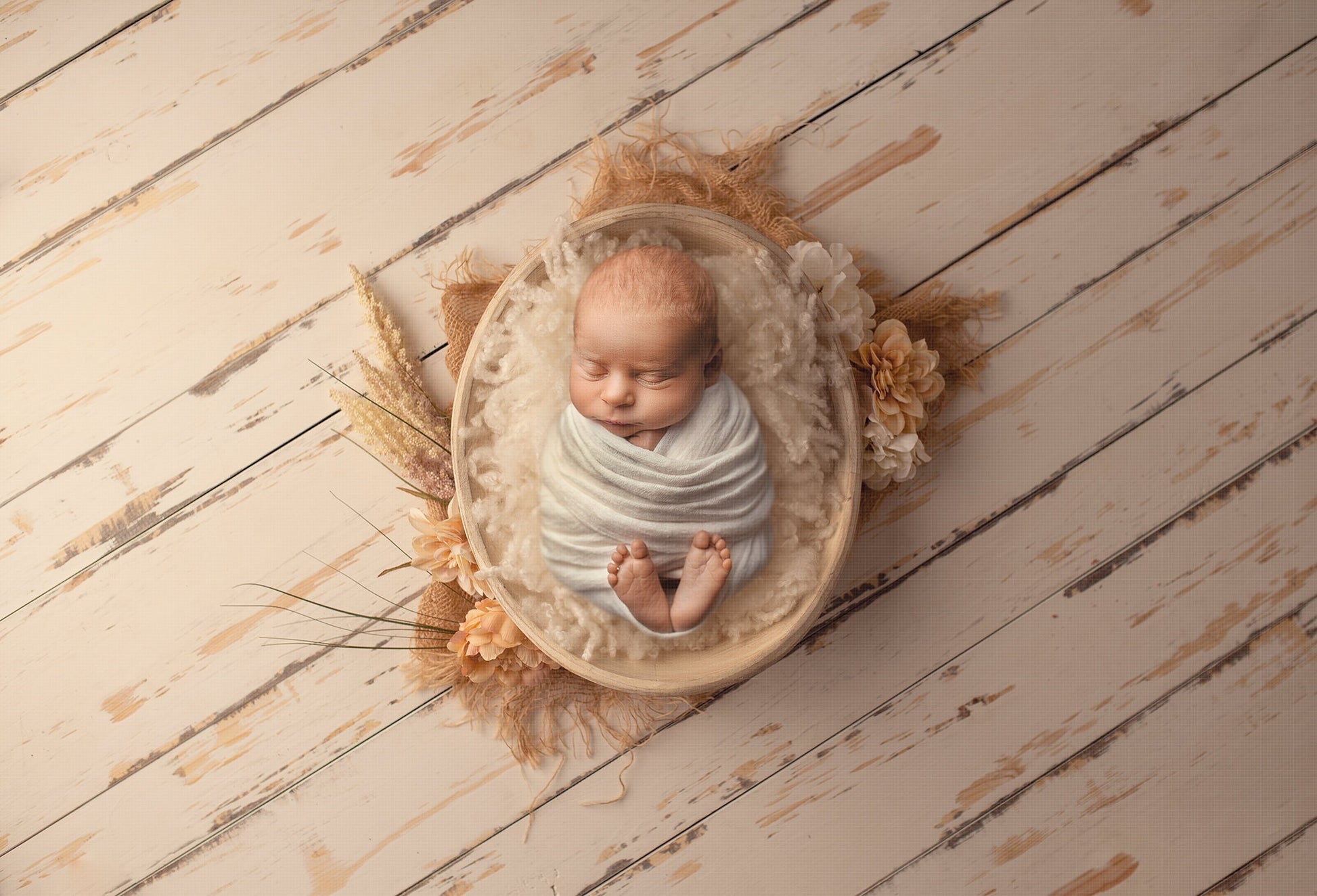 Fall Newborn Digital Backdrop, Autumn Newborn Digital Background, Burlap and Flowers Fall Real Wood Digital Backdrop for Photoshop