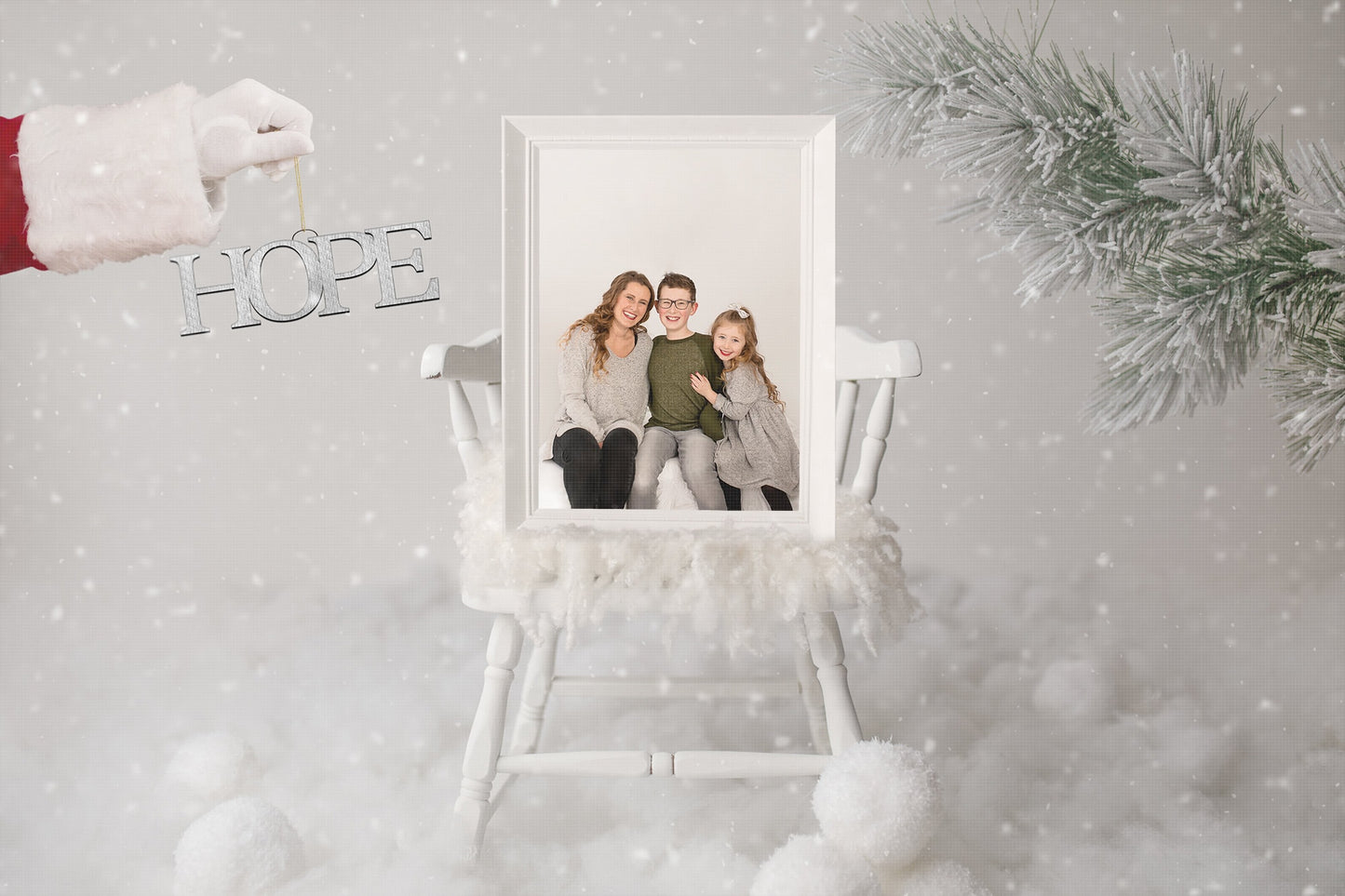 Santa Photoshop Template, Photo Templates, PNG Template for Christmas, Hope Christmas Photoshop Template, Insert Christmas Photo Frame