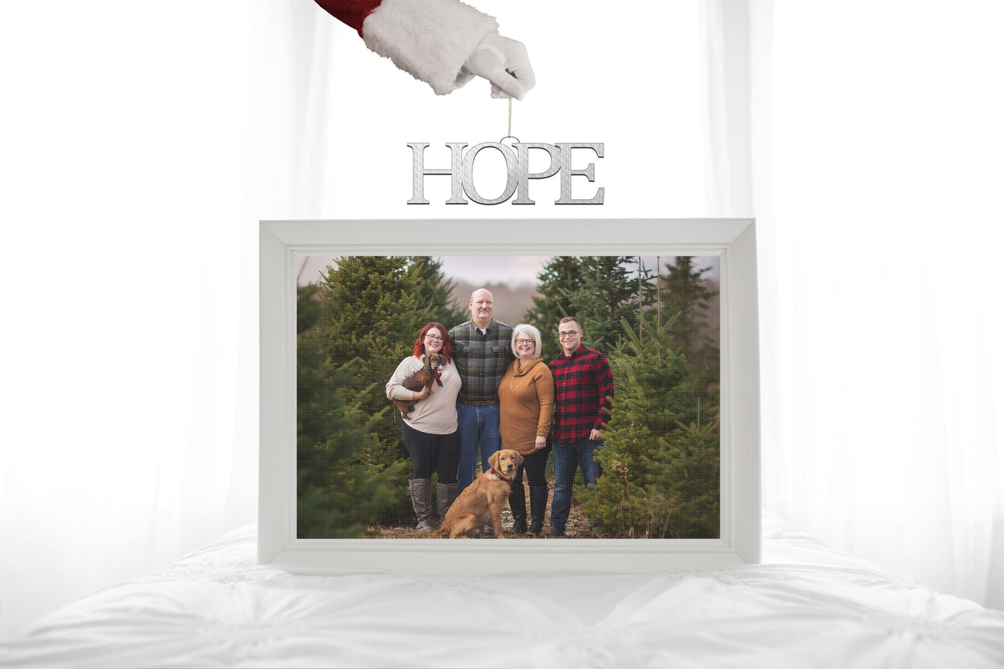 Santa Photoshop Template, Photo Templates, PNG Template for Christmas, Hope Christmas Photoshop Template, Window Light Photo Frame