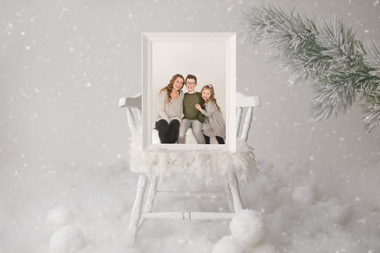 Christmas Photoshop Template, Photo Templates, PNG Template for Christmas, Insert Christmas Photo Frame, Snowy Photo Templates