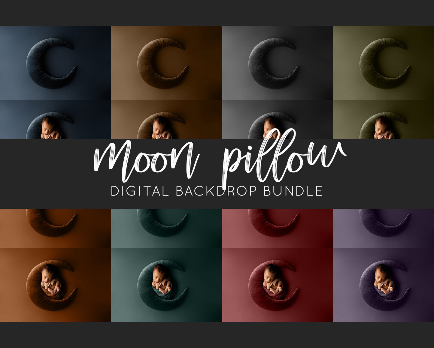 Moon Pillow Newborn Digital Backdrop Bundle, Newborn Digital Backdrops, Newborn Digital Backgrounds, Moon Pillow Backdrops for Photoshop