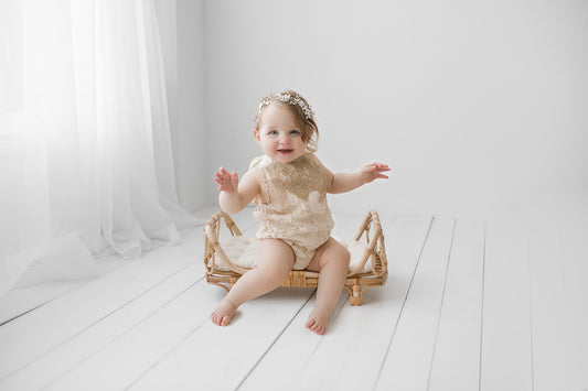 Sitter Session Digital Backdrop, Newborn Digital Backdrop, Window Light and Rattan Bed Digital Backdrop for Photoshop, Light and Airy