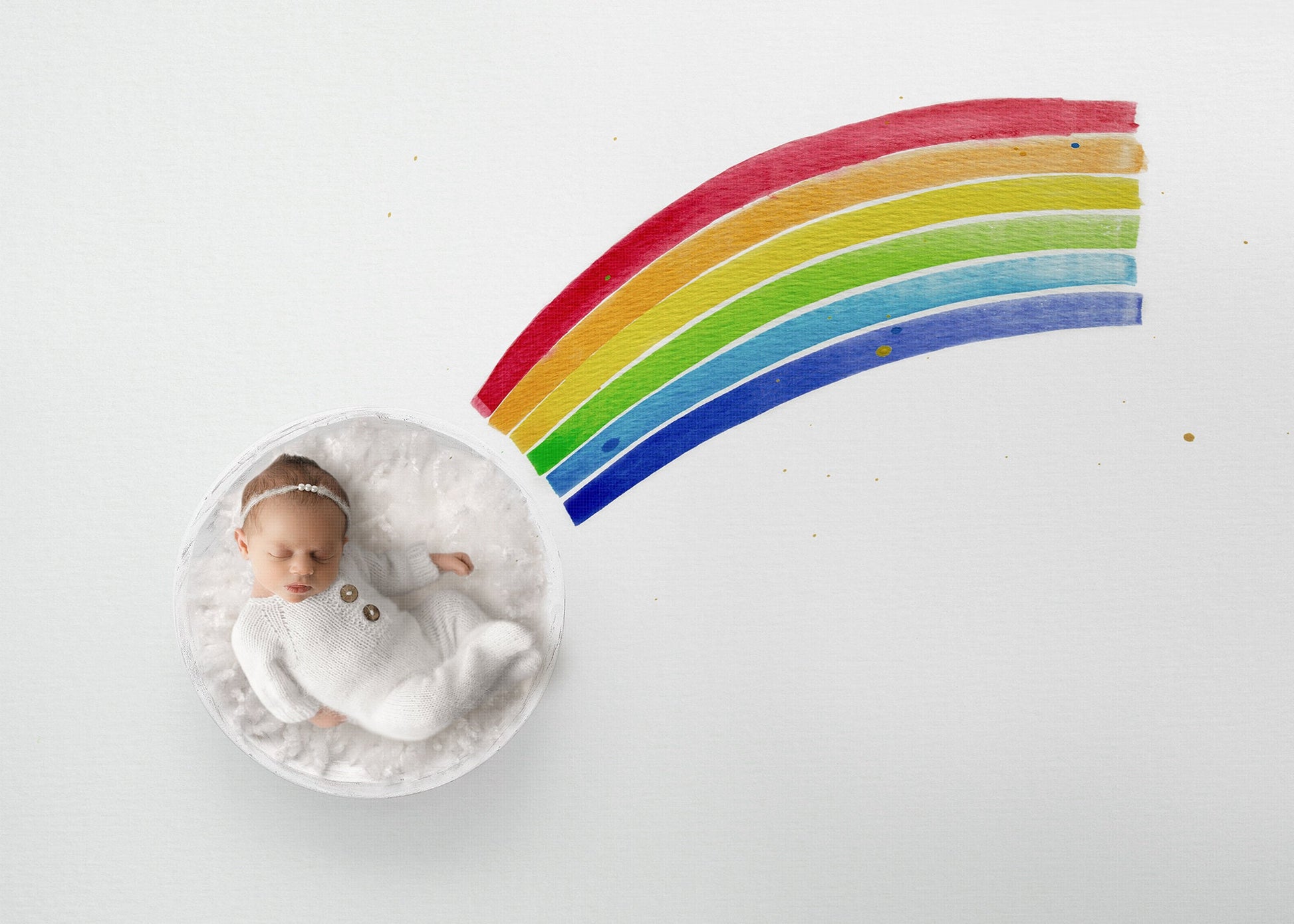 Rainbow Newborn Digital Backdrop, Watercolor Rainbow Newborn Background, Painted Baby Backdrop, Rainbow Baby Backdrop for Photoshop