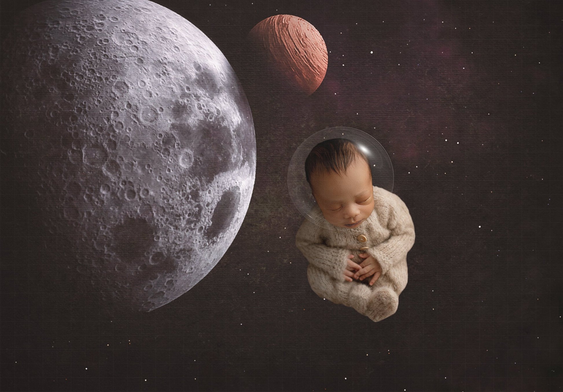 Space Baby Newborn Digital Backdrop, .PSD Layered Newborn Digital Background, Planets and Space Newborn Digital Backdrop for Photoshop