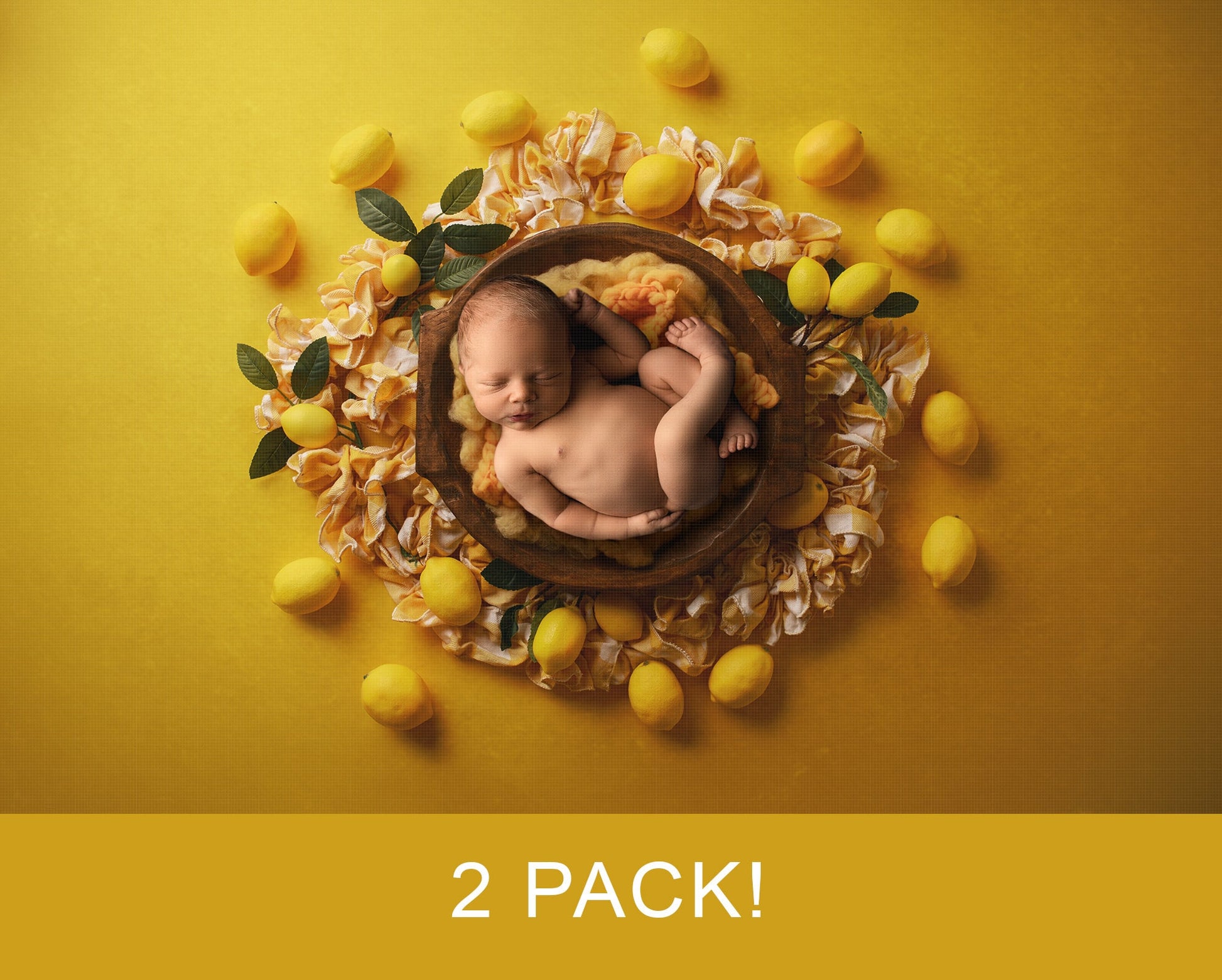 Lemon Themed Newborn Digital Backdrop, Lemon Baby Backdrop, 2 Pack Newborn Backdrops, Summer Newborn Digital Backdrops for Photoshop