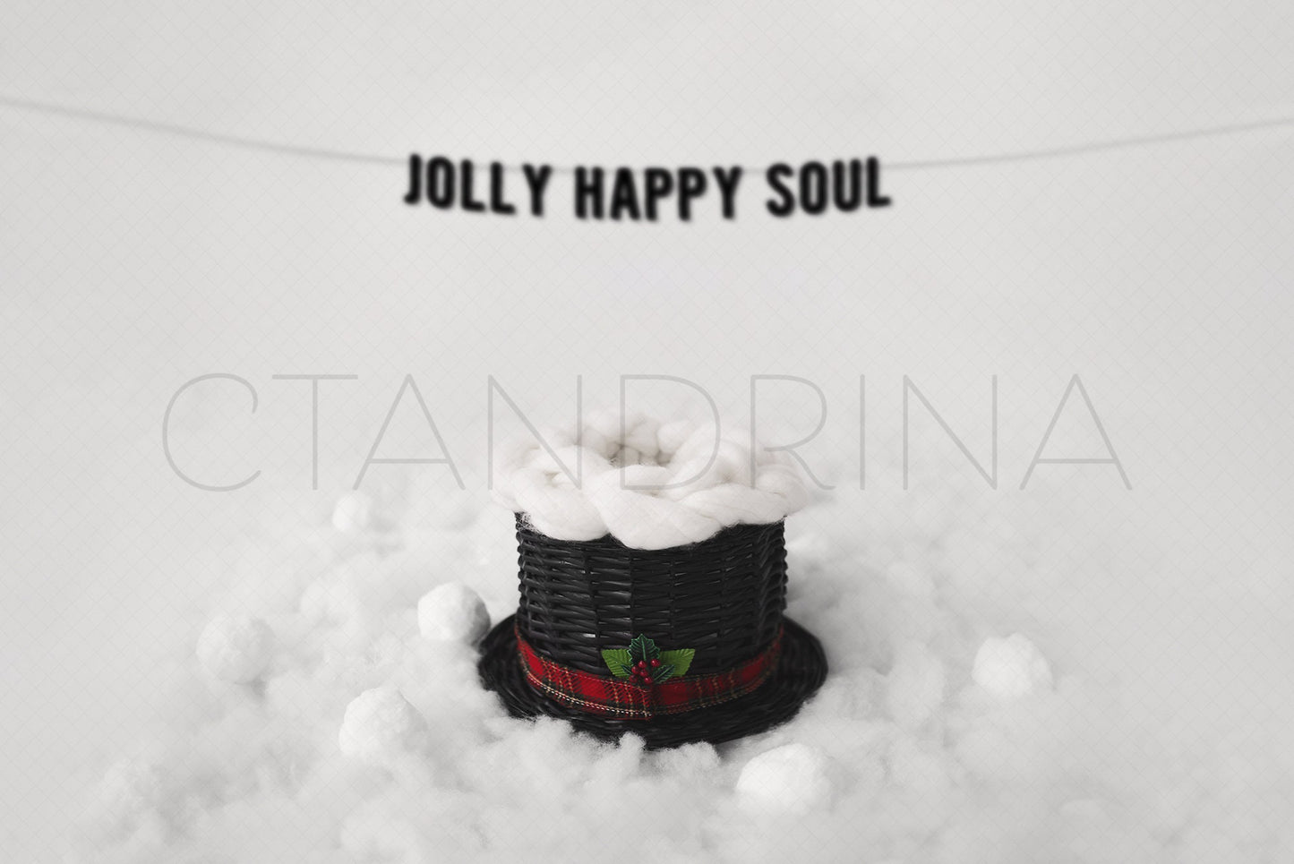 Snowman Hat Newborn Digital Backdrop, Jolly Happy Soul Christmas Newborn Background, Frosty the Snowman Digital Backdrop for Photoshop