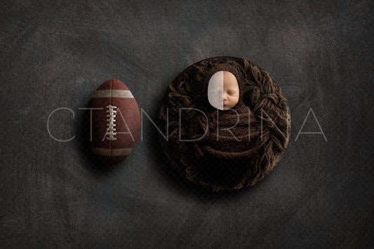 PNG Football Newborn Digital Backdrop, Replace the Face Newborn Digital Backdrop for Photoshop, American Football PNG Baby Backdrop